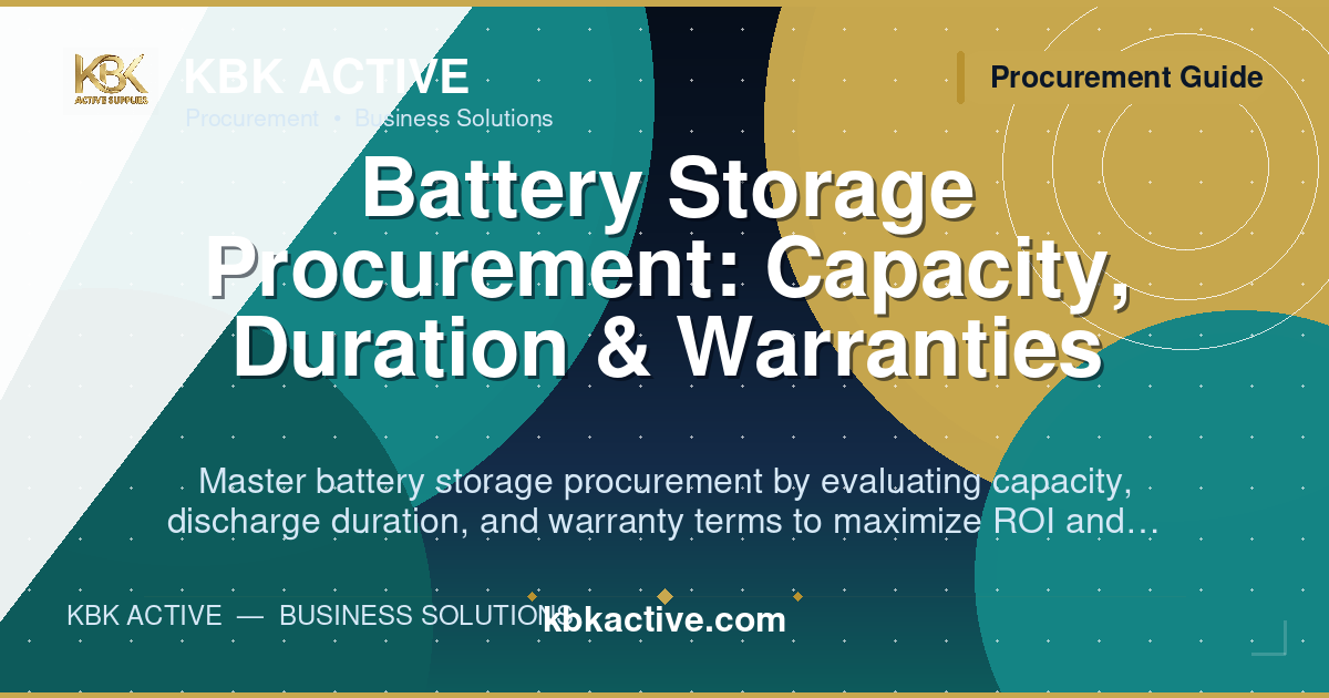 Battery Storage Procurement: Capacity, Duration & Warranties