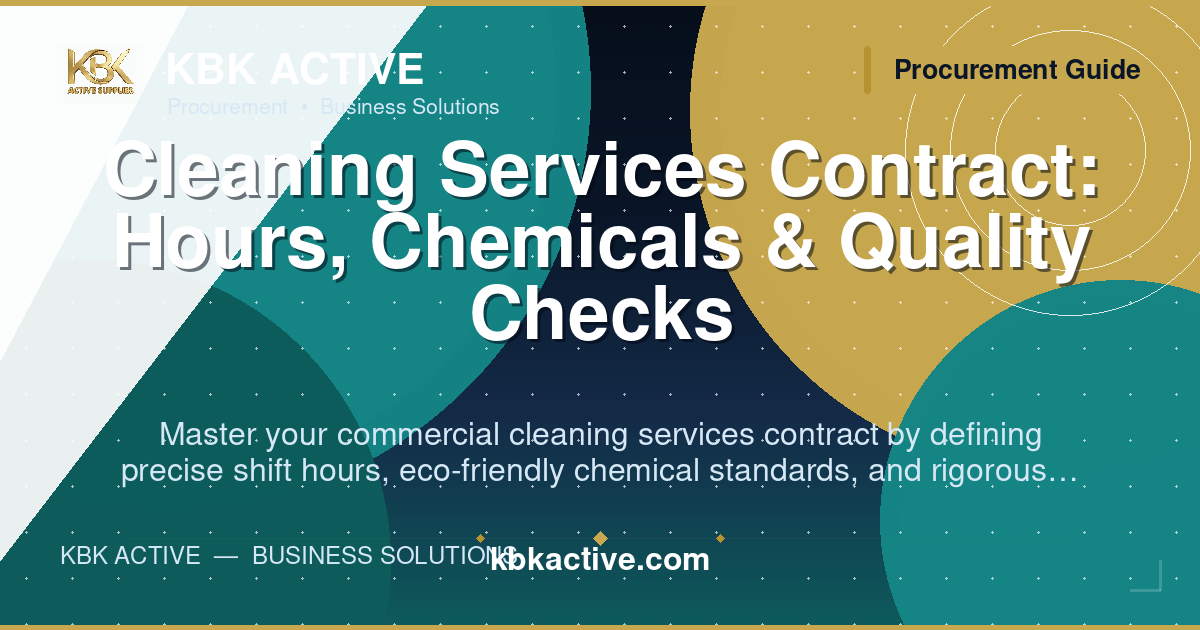 Cleaning Services Contract: Hours, Chemicals & Quality Checks