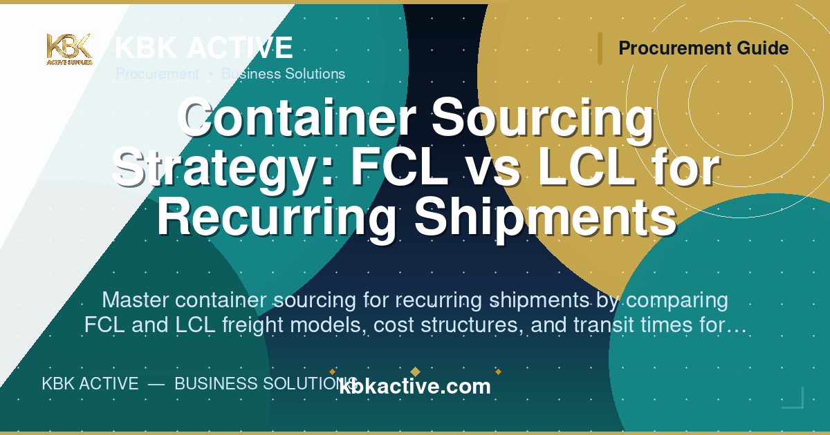 Container Sourcing Strategy: FCL vs LCL for Recurring Shipments