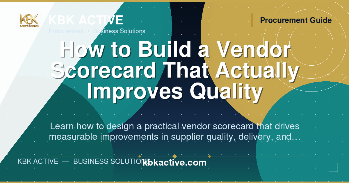 How to Build a Vendor Scorecard That Actually Improves Quality