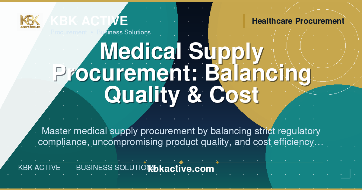 Medical Supply Procurement: Balancing Quality & Cost
